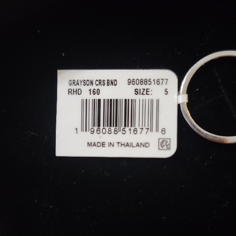 Kendra Scott Grayson Silver Band Ring in White CZ Silver Sparkle Ring - Picture 5 of 5